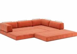 Clearance INNOVATION LIVING Ecksofa L-Shape CozyPad Rust Orange