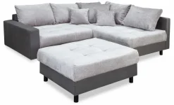 Sale BOOOM Ecksofa mit Hocker Antonia Silbergrau