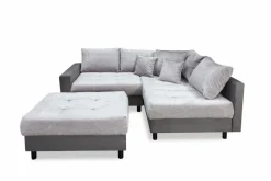 Sale BOOOM Ecksofa mit Hocker Antonia Silbergrau