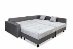Sale BOOOM Ecksofa mit Hocker Antonia Silbergrau