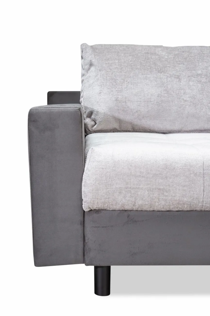 Sale BOOOM Ecksofa mit Hocker Antonia Silbergrau