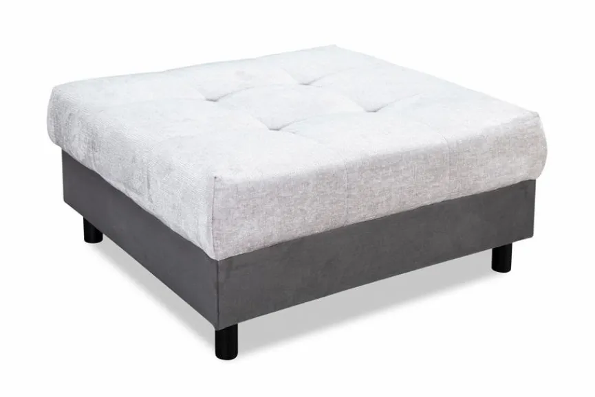 Sale BOOOM Ecksofa mit Hocker Antonia Silbergrau