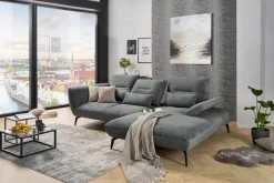 New Ecksofa Payton Schwarz / Grau