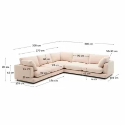 Kave Home Ecksofa 6-Sitzer Gala