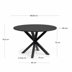 Clearance Kave Home Esstisch Arya Ø 120 cm Schwarz