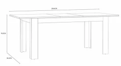 FORTE Esstisch Bohol 160/206,60 x 90,20 cm