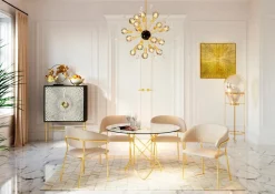 Online KARE DESIGN Esstisch Molekular 79621 Ø 120 cm Gold