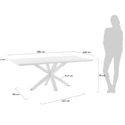 Hot Kave Home Esstisch Arya 180 x 100 cm Weiß