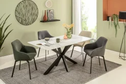 Best Actona Esstisch Heaven 160 x 90 cm Schwarz / Weiß