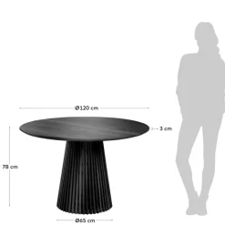 Hot Kave Home Esstisch Irune Ø 120 cm Schwarz