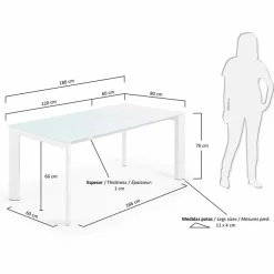 Kave Home Esstisch mit Auszug Atta 120/180 x 80 cm