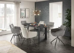 New set one by Musterring Esstisch mit Auszug New Atlanta 190/240 x 90 cm Vulkan