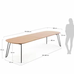 Kave Home Esstisch mit Auszug Novaks 170/320 x 100 cm