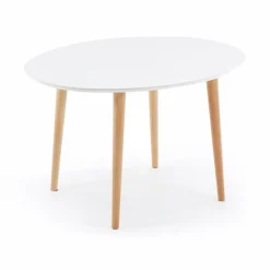Best Kave Home Esstisch mit Auszug Oakland 120/200 x 90 cm Weiß / Matt