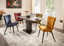 Clearance Esstisch mit Auszug Olinda 120/160 x 80 cm Anthrazit