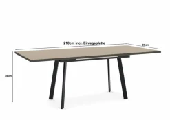 Discount set one by Musterring Esstisch mit Auszug Reno 160/210 x 90 cm Taupe