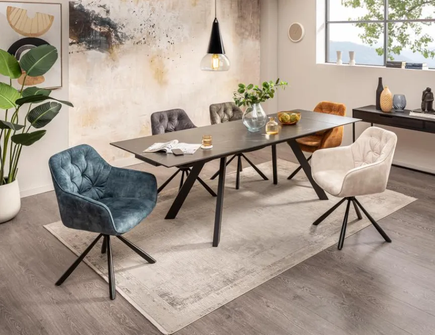 Outlet Esstisch mit Auszug Santos 160/240 x 90 cm Anthrazit