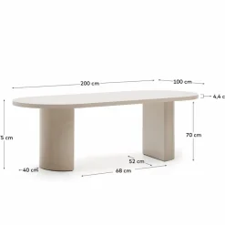 Online Kave Home Esstisch Nealy 200 x 100 cm Beige