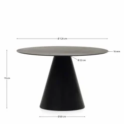 Sale Kave Home Esstisch Wilshire Ø 120 cm Schwarz