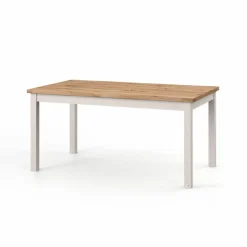 Online set one by Musterring Esstisch York 200 x 100 cm Weiß / Eiche