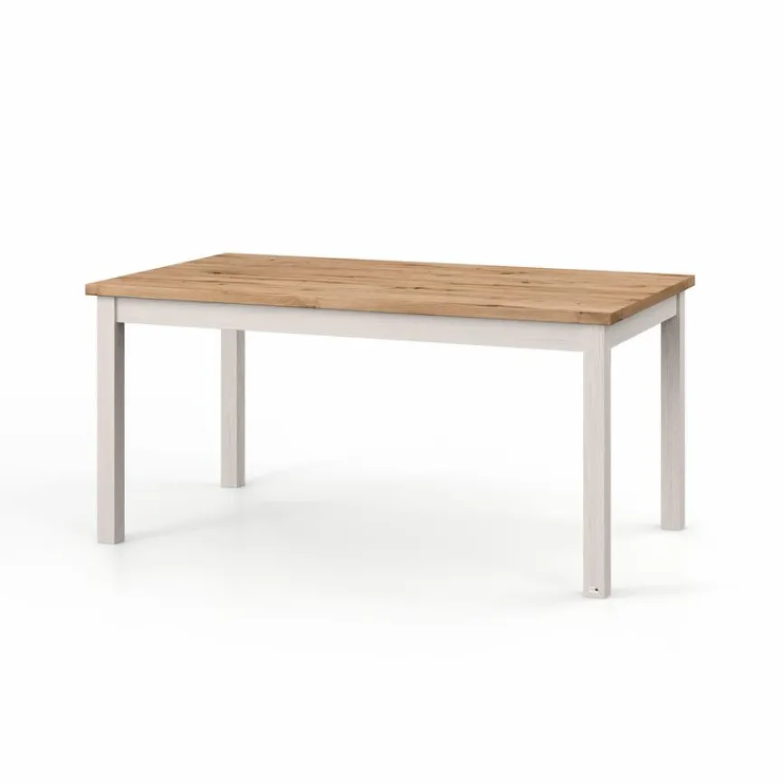 Online set one by Musterring Esstisch York 200 x 100 cm Weiß / Eiche