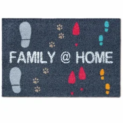 Hot Wash & Dry Fußmatte Family @ Home 50 x 75 cm Grau