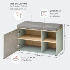 Clearance Innostyle Garderobenbank Bari Schilf
