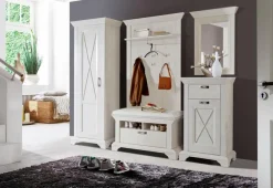 New FORTE Garderobenbank Kashmir Weiß