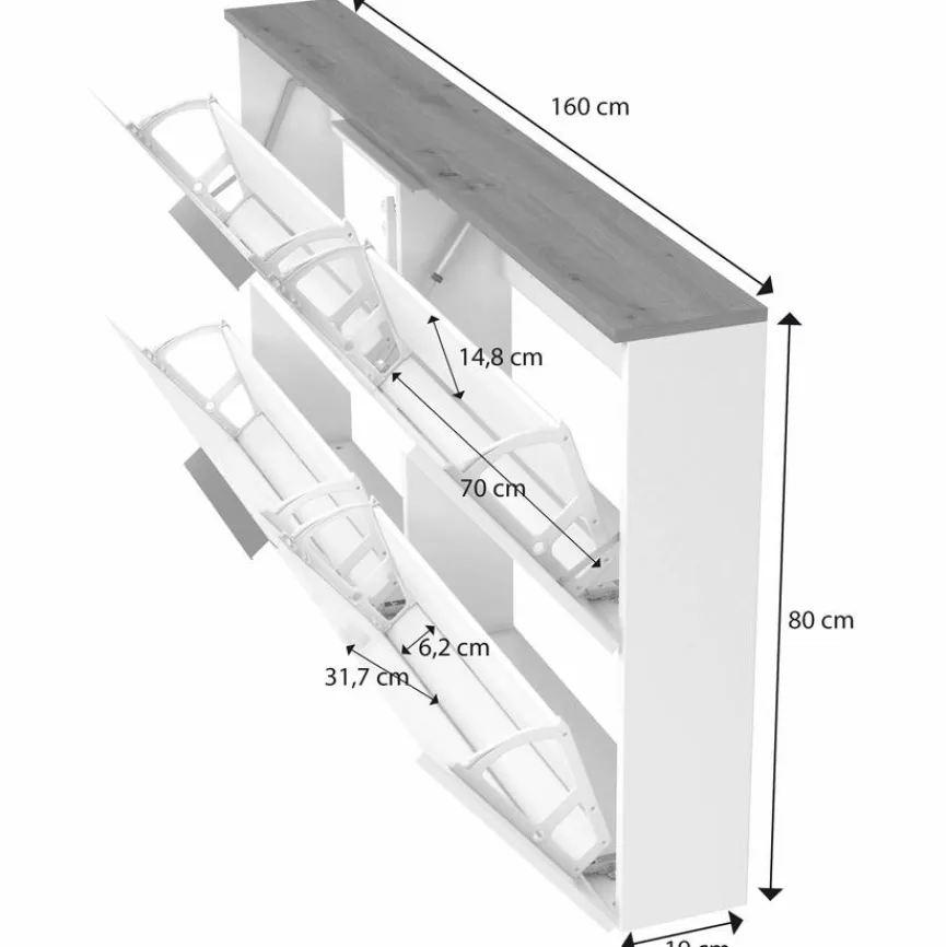 Outlet Garderobenkombination Space Grau