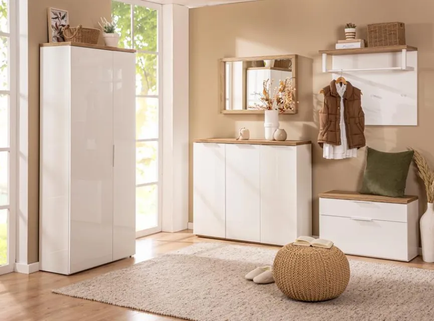 Clearance Composad Garderobenpaneel Mundi Weiß / Hochglanz