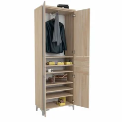 Online Garderobenschrank Shino Grau / Eiche