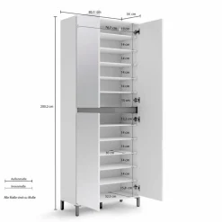 New Garderobenschrank Genio Weiß / Hochglanz