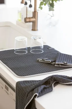 Clearance ladelle Geschirrtuch Küchen-Set Mega Waffle 4tlg. Grau