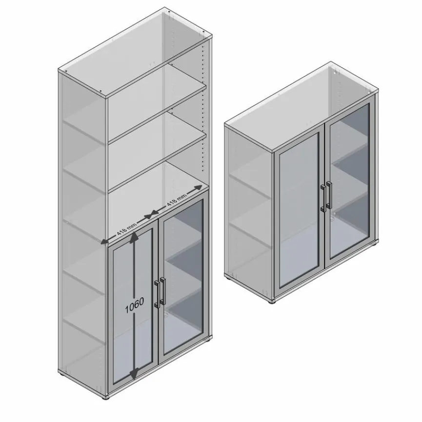 FMD Glastüren-Set Calvia Alteiche
