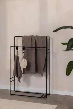 New Metallbude Handtuchständer Delaya Schwarz