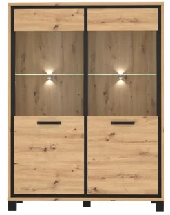 Outlet FORTE Highboard Farida Eiche Artisan