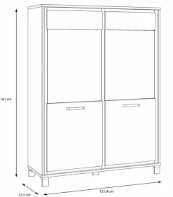 Outlet FORTE Highboard Farida Eiche Artisan
