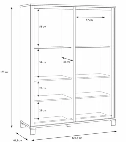 Outlet FORTE Highboard Farida Eiche Artisan