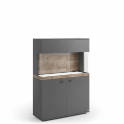 Hot set one by Musterring Highboard Lancaster Grau