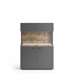 Hot set one by Musterring Highboard Lancaster Grau