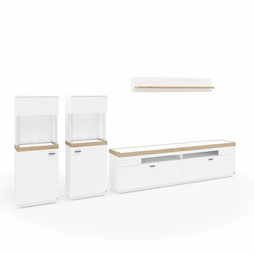 Clearance set one by Musterring Highboard Lancaster Weiß