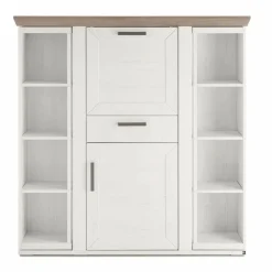 Clearance set one by Musterring Highboard York Pino-Aurelio / Eiche Nelson