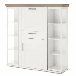 Clearance set one by Musterring Highboard York Pino-Aurelio / Eiche Nelson