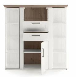 Clearance set one by Musterring Highboard York Pino-Aurelio / Eiche Nelson