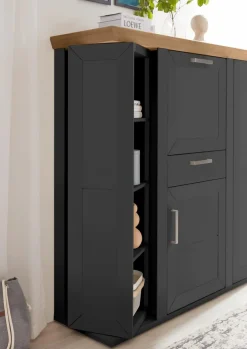 set one by Musterring Highboard York Graphit / Eiche