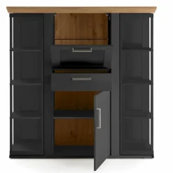 set one by Musterring Highboard York Graphit / Eiche