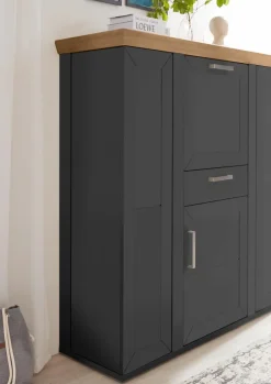 set one by Musterring Highboard York Graphit / Eiche