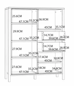 Outlet FORTE Highboard Jytana Eiche