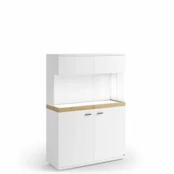 Clearance set one by Musterring Highboard Lancaster Weiß