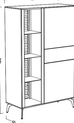 Clearance Mäusbacher Highboard Meran Weiß / Matt
